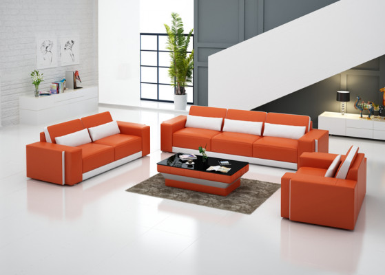 Leather sofa with USB, couch living area sofa set, sofa ensemble design modern
