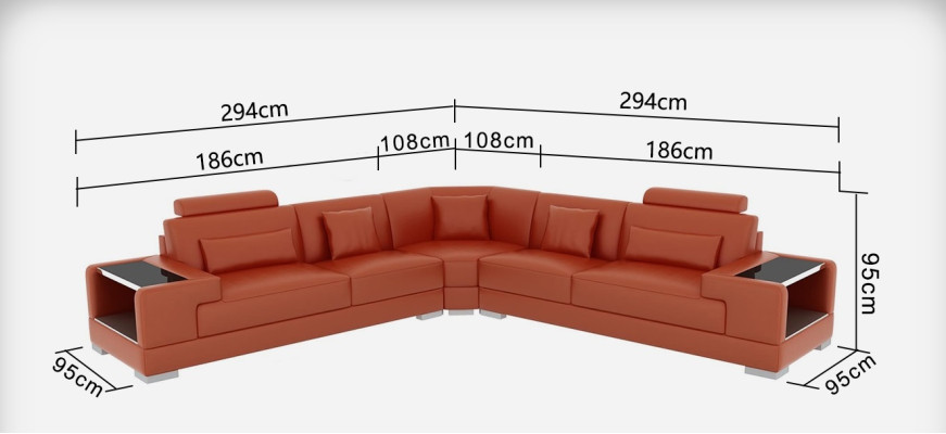 Leather sofa couch living area corner sofa corner suite design modern sofa with USB