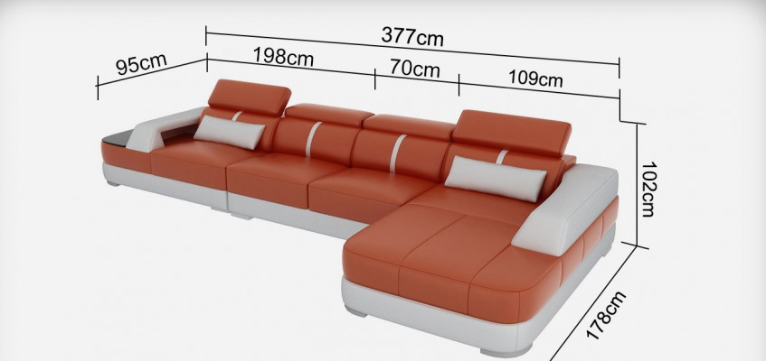 Leather sofa upholstery seat corner sofa set living room landscape couch with USB