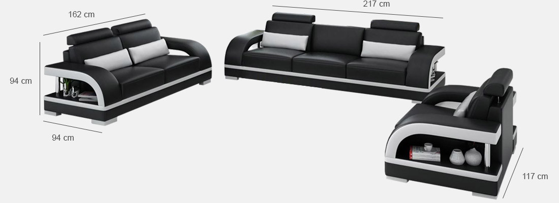 Designer sofa set leather sofa with USB set 3+2+1 sofa couch sets