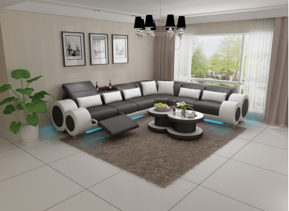 Leather sofa couch living landscape corner sofa corner suite design modern sofa USB relax