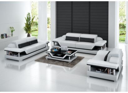 Leather sofa couch living area 3+2+1 seater set design sofa sofa suite