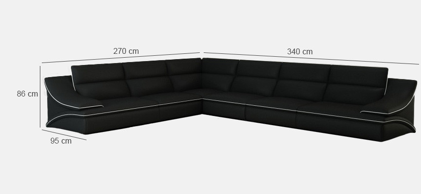 Corner sofa with USB, couch sofa living landscape seating corner suite leather textile Salut