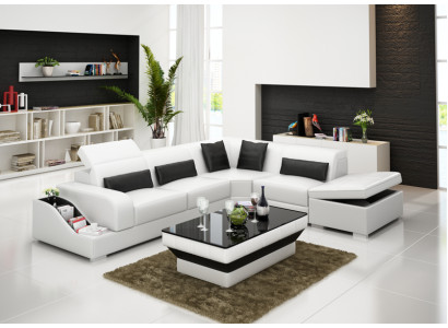 Leather sofa with USB living landscape corner sofa corner set design modern sofa G8008D