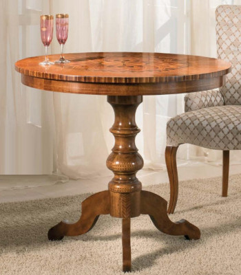 Dining table luxury round table solid wood Italian new dining room tables round furniture