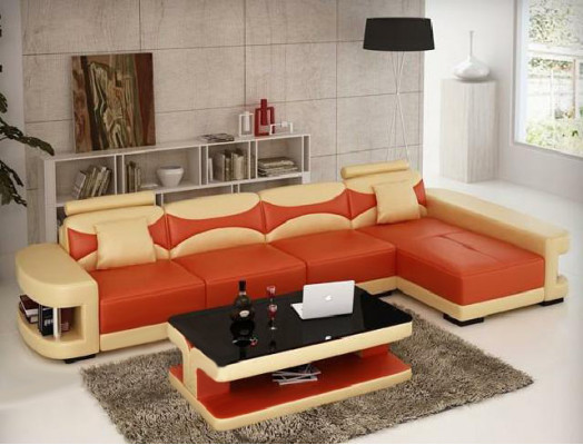 Corner sofa corner sofa with USB upholstery leather living landscape chaise lounge Wies