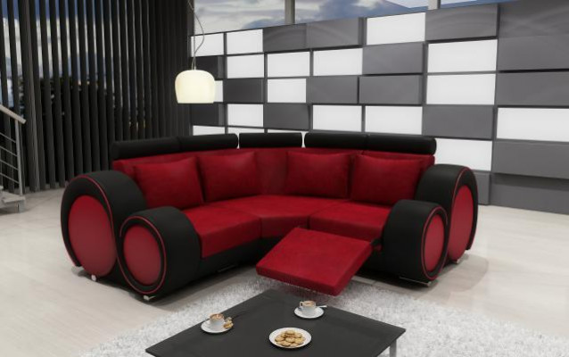 FABRIC SOFA TEXTILE LIVING AREA SOFA BERLINX RELAX FUNCTION COUCH CORNER SOFA with USB