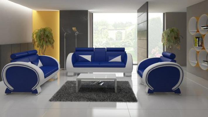 LEATHER SOFA with USB DESIGNER SOFA SUITE 3+1 COUCH UPHOLSTERY SUITE UPHOLSTERED SOFA