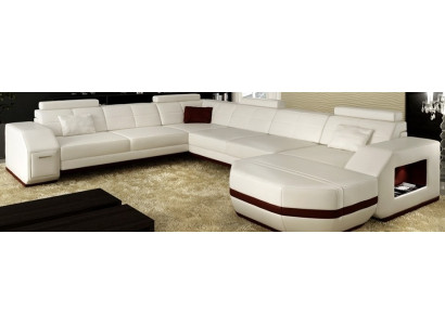 Leather sofa, corner sofa, living landscape, corner sofa, corner couch, upholstery, seating area, WyenW/B new
