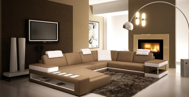 Leather sofa corner sofa corner couch upholstery seat corner suite living landscape