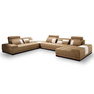Luxurious exclusive leather corner sofa U-shaped stylish design for ultimate comfort