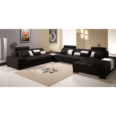 Luxurious exclusive leather corner sofa U-shaped stylish design for ultimate comfort