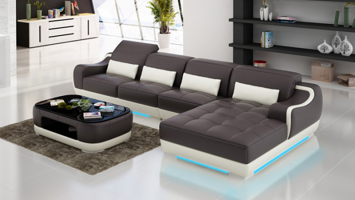 Leather sofa couch living landscape corner corner sofa modern design suite