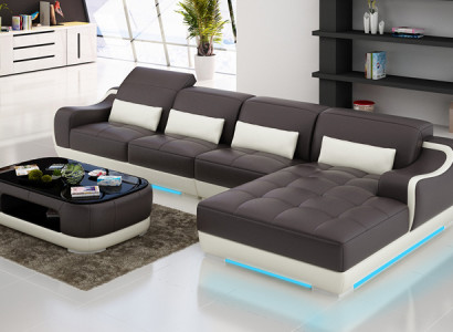 Leather sofa couch living landscape corner corner sofa modern design suite