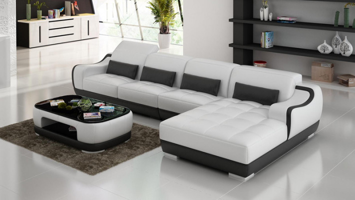 Leather sofa couch living landscape corner corner sofa modern design suite
