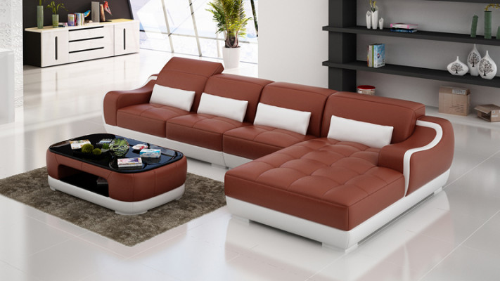 Leather sofa couch living landscape corner corner sofa modern design suite