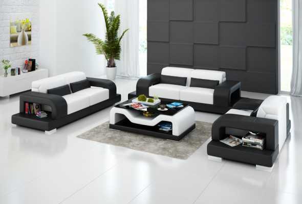 Leather Sofa Couch Living Landscape 3+2+1 Seater Suite Design Modern Sofa G8006D
