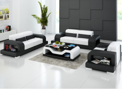Leather Sofa Couch Living Landscape 3+2+1 Seater Suite Design Modern Sofa G8006D