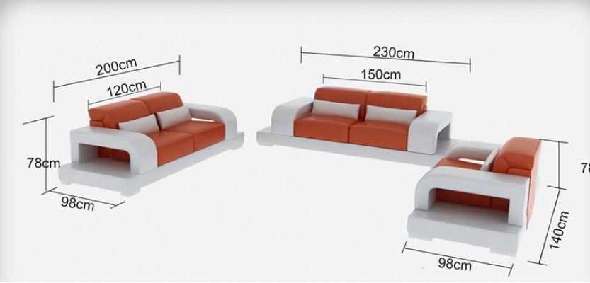 Leather Sofa Couch Living Landscape 3+2+1 Seater Suite Design Modern Sofa G8006D