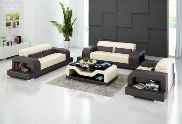 Leather Sofa Couch Living Landscape 3+2+1 Seater Suite Design Modern Sofa G8006D