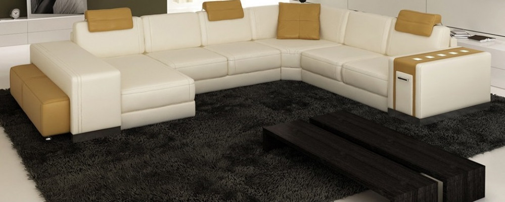 Living Landscape Designer Sofa Couch Big Upholstered Leather Sofas Corner Seat