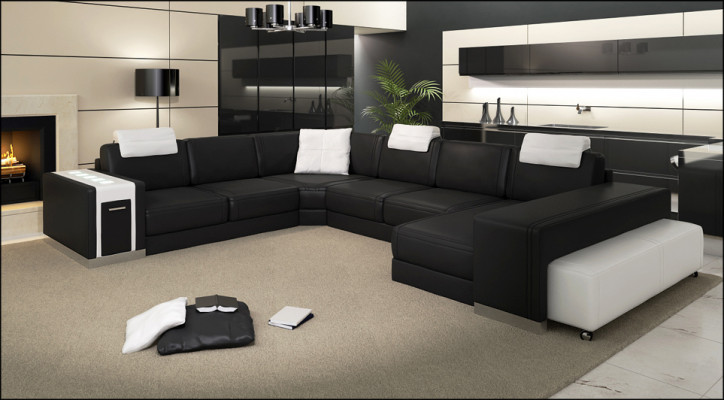 Living Landscape Designer Sofa Couch Big Upholstered Leather Sofas Corner Seat