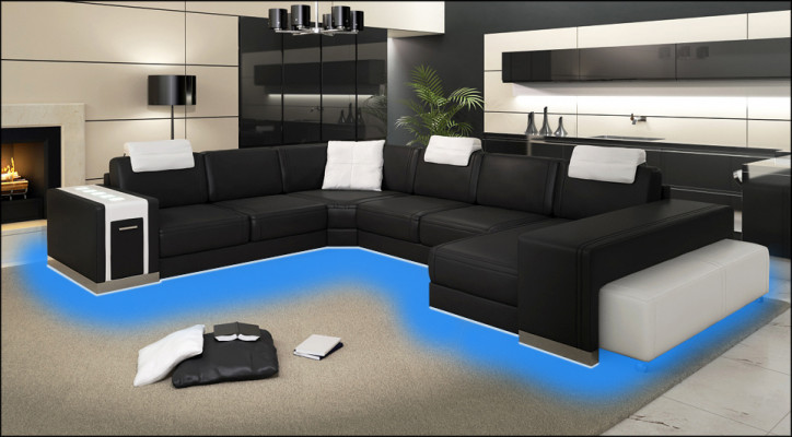 Living Landscape Designer Sofa Couch Big Upholstered Leather Sofas Corner Seat