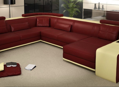 Modern cozy corner sofa with wide armrests for your home
