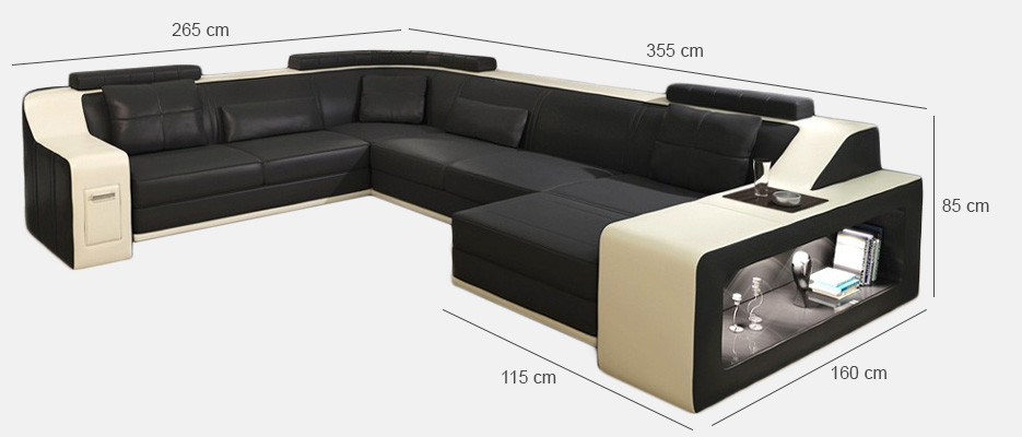 Modern cozy corner sofa with wide armrests for your home