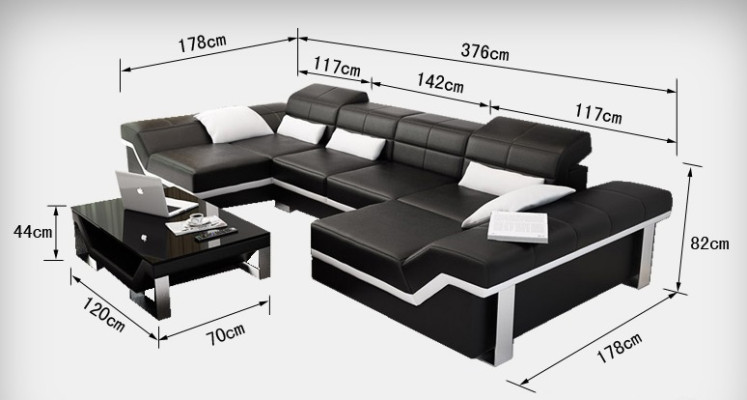 Leather sofa couch living landscape corner sofa set design modern sofa K5007C