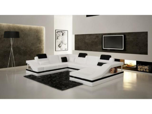 Living room sectional leather sofa couch upholstered corner set