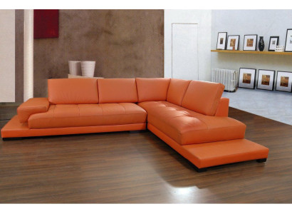 Living area upholstered corner sectional sofa with USB set landscape leather new 1060