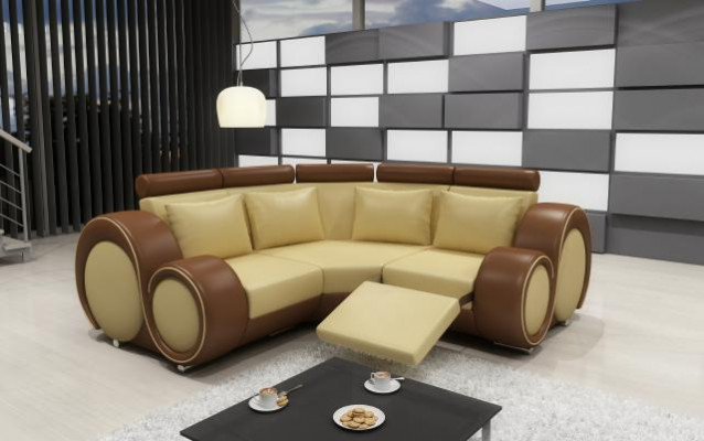 LEATHER SOFA with USB DESIGN CORNER SOFA BERLIN SOFA SET UPHOLSTERY Custom-Made New