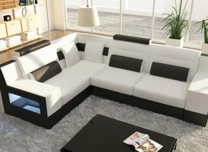 Sectional sofa set textile fabric leather sofas living landscape sofa + USB upholstered corner