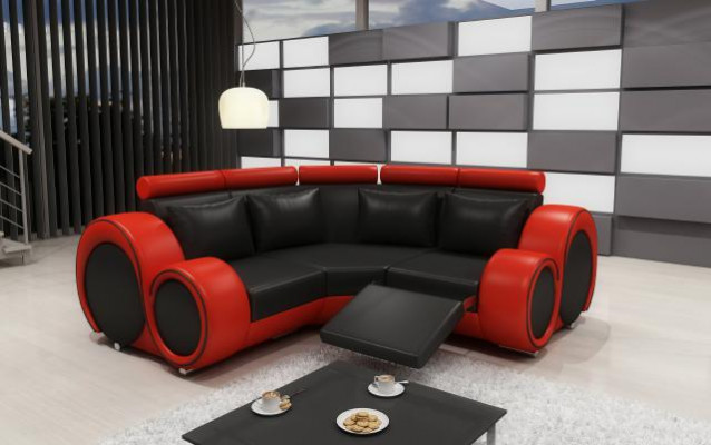 Leather sofa living landscape couch design corner sofa Berlin sofa custom-made USB