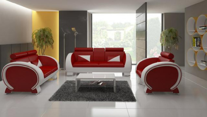 LEATHER SOFA USB DESIGN SUITE 3+1 Custom-Made UPHOLSTERED SUITE UPHOLSTERED SOFA NEW