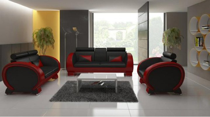 LEATHER SOFA USB DESIGN SUITE 3+1 Custom-Made UPHOLSTERED SUITE UPHOLSTERED SOFA NEW
