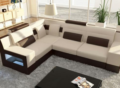 "Sofa landscape USB padded corner sectional custom-made leather sofa"