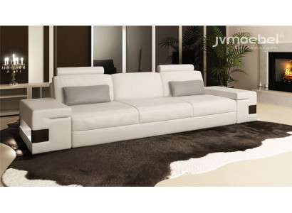 Modern luxury designer sofa 3-seater furniture upholstery fabric white couches xxl big