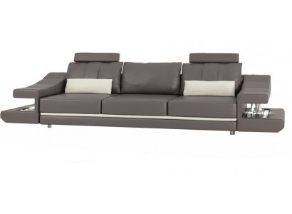 Modern luxury designer sofa, 3-seater furniture, upholstered textile, brown corner couches