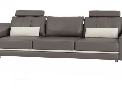 Modern luxury designer sofa, 3-seater furniture, upholstered textile, brown corner couches