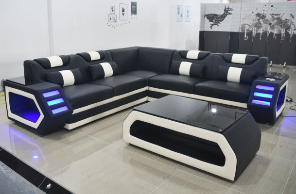 Modern corner suite couch seat cushion corner sofa padding leather design sofa