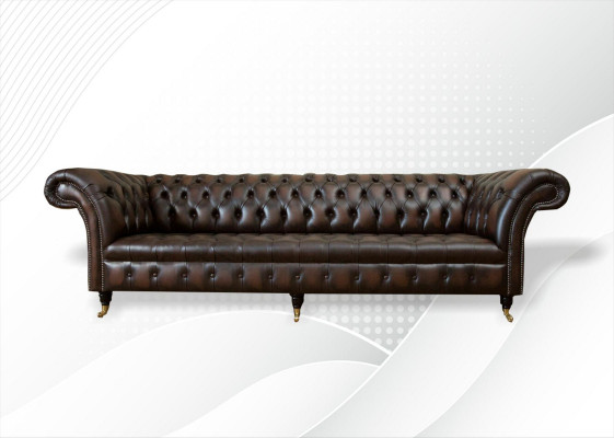 xxl Big Sofa Couch Chesterfield 265cm Decorative Upholstered Sofas 4-Seater Leather