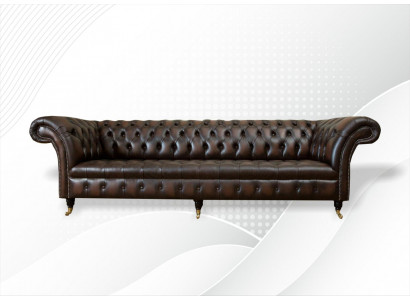xxl Big Sofa Couch Chesterfield 265cm Decorative Upholstered Sofas 4-Seater Leather