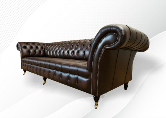 xxl Big Sofa Couch Chesterfield 265cm Decorative Upholstered Sofas 4-Seater Leather