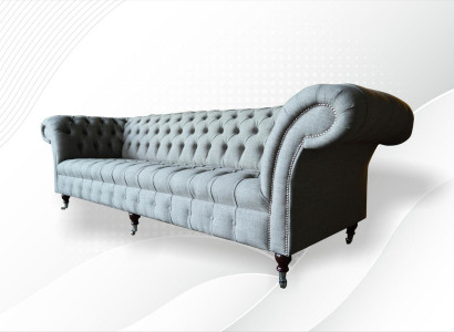 XXL Big Sofa Couch Chesterfield 265cm Upholstered Sofas 4-Seater Textile Modern