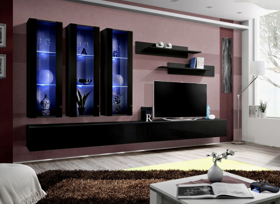 Modern design living room wall unit TV stand wood living room furniture wall shelves
