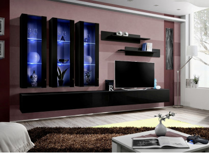 Modern design living room wall unit TV stand wood living room furniture wall shelves