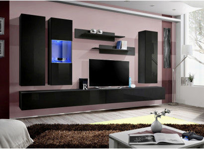 Living room furniture set designer wall unit TV stand design ensemble 7-piece.