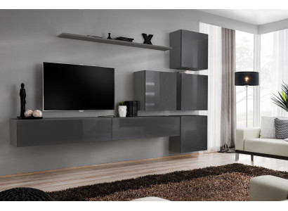 Gray modern living room wall unit design TV stand luxury sideboard cabinet new
